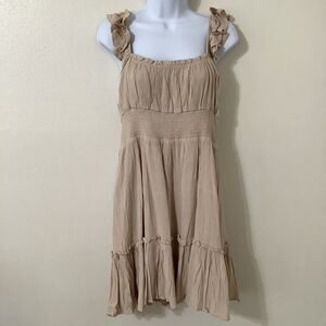 The Post Tiered Feminine Romantic Cottagecore Ruffle Babydoll Fairy Mini Dress L